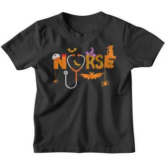 Halloween Nurse Nursing Cute Health Worker Halloween Pattern V8 Youth T-shirt - Thegiftio UK