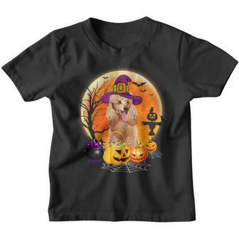 Halloween Poodle Dog Moon With Pumpkin Funny Gifts Women Youth T-shirt - Thegiftio UK