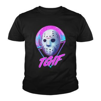 Halloween Retro 80S Tgif Jason Mask Tshirt Youth T-shirt - Monsterry DE