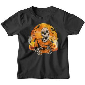 Halloween Skeleton Gaming Video Gamer Gift For Boys Kids Men Youth T-shirt - Thegiftio UK
