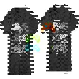 Halloween Skeleton Zombie Gaming Controllers Mummy Boys Kids Youth T-shirt - Thegiftio