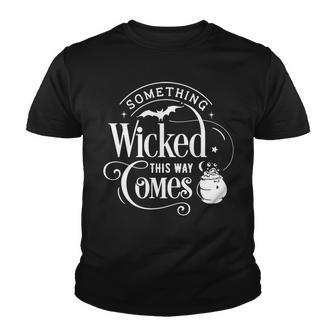 Halloween Something Wicked This Way Comes White Youth T-shirt - Seseable