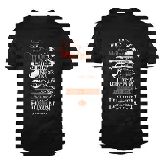 Haloween When Witches Go Riding And Black Cat Are Seen White And Orange Men Women T-Shirt Graphic Print Casual Unisex Tee Youth T-shirt - Thegiftio