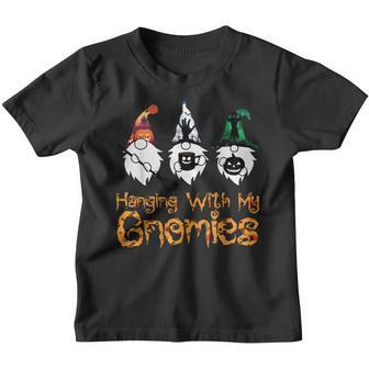 Hanging With My Gnomies Funny Gnome Halloween Youth T-shirt - Thegiftio UK