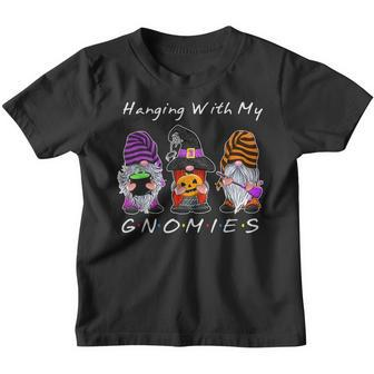 Hanging With My Gnomies Shirt Funny Gnome Halloween Friends Youth T-shirt - Thegiftio UK