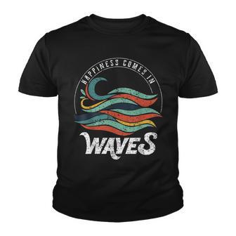 Happiness Comes In Waves Vacation Ocean Youth T-shirt - Thegiftio UK
