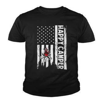 Happy Camper American Flag Camping Men Women V2 Youth T-shirt - Thegiftio UK