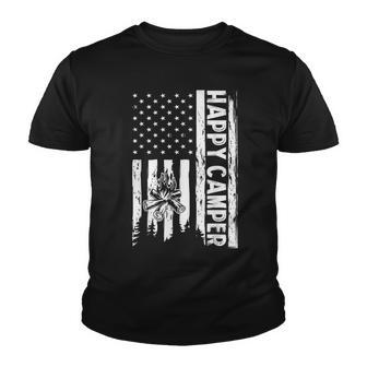 Happy Camper American Flag Camping Men Women V4 Youth T-shirt - Thegiftio UK