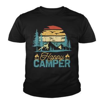 Happy Camper Retro Vintage Funny Matching Camping Crew Youth T-shirt - Thegiftio UK