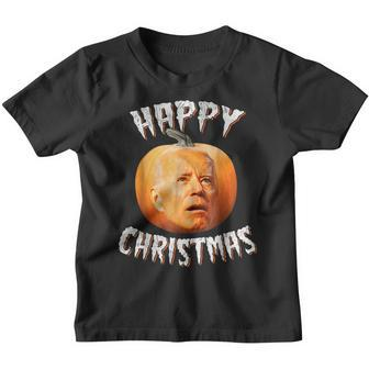 Happy Christmas Anti-Joe Biden Funny Halloween Pumpkin Retro Youth T-shirt - Thegiftio UK