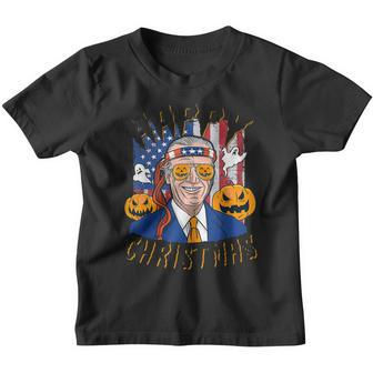 Happy Christmas Halloween Jokes Pumpkin Boo Funny Joe Biden Youth T-shirt - Thegiftio UK