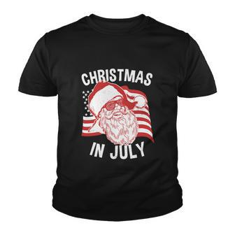 Happy Christmas In July Retro Hipster Santa 4Th Of July Youth T-shirt - Monsterry CA