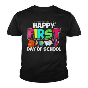 Happy First Day Of School Happy 1St Day Of School First Day Youth T-shirt - Thegiftio UK