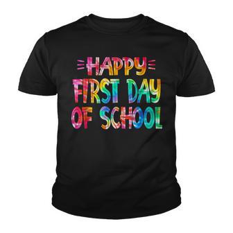 Happy First Day Of School Teachers Back To School Tie Dye Youth T-shirt - Thegiftio UK