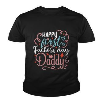 Happy First Fathers Day Daddy 1St Fathers Day Gifts Quote Graphic Design Printed Casual Daily Basic Youth T-shirt - Thegiftio UK