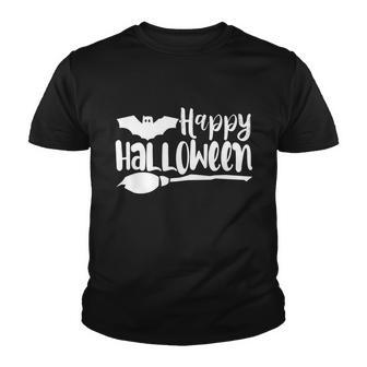 Happy Halloween Broom Funny Halloween Quote Youth T-shirt - Monsterry