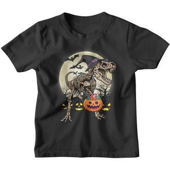 Happy Halloween T Rex Saurus Skeleton Halloween Vibes V2 Youth T-shirt - Thegiftio UK