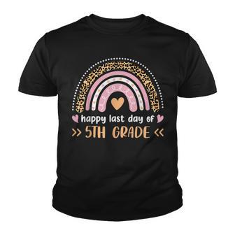 Happy Last Day Of School 5Th Grade Cool Graduation Rainbow Youth T-shirt - Thegiftio UK