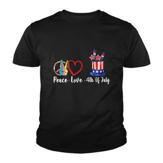 Happy Peace Love 4Th Of July Sublimation Youth T-shirt - Monsterry UK
