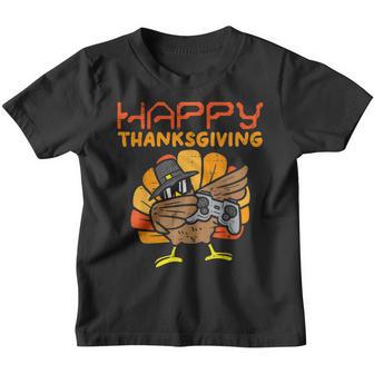 Happy Thanksgiving Dabbing Gamer Turkey Kids Boys Girls Men Youth T-shirt - Thegiftio UK