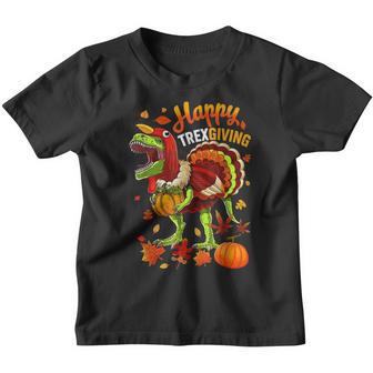 Happy Trexgiving Thanksgiving T Rex Dinosaur Turkey Costume Youth T-shirt - Thegiftio UK