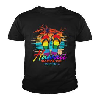 Hawaii Hawaiian Vacation 2022 Flip Flop Lgbt Summer Holiday Youth T-shirt - Thegiftio UK