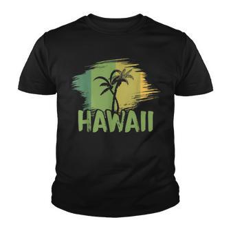 Hawaiian Tropical Summer Vacation Palm Trees Retro Hawaii Youth T-shirt - Thegiftio UK
