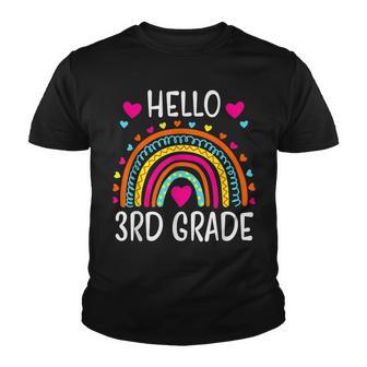 Hello 3Rd Grade Rainbow Teacher Student Back To School Youth T-shirt - Thegiftio UK