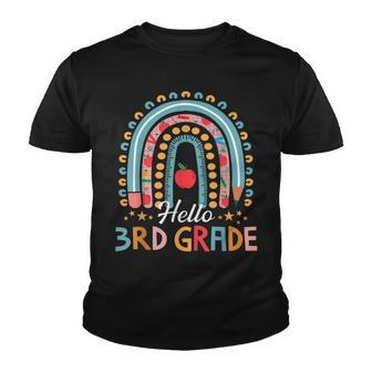Hello 3Rd Grade Teacher Leopard Rainbow Back To School V2 Youth T-shirt - Seseable