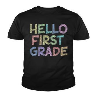 Hello First Grade Back To School Teacher Student Parents Youth T-shirt - Thegiftio UK