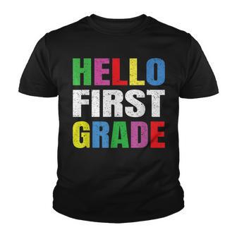 Hello First Grade Funny Gifts Hello 1St Grade Back To School Youth T-shirt - Thegiftio UK