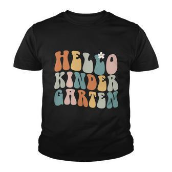 Hello Kindergarten Teacher Team Back To School Groovy Retro Graphic Design Printed Casual Daily Basic Youth T-shirt - Thegiftio UK