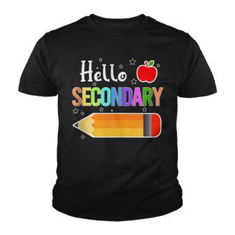 Hello Secondary Squad Back To School Pencil Kids Teacher Youth T-shirt - Thegiftio UK