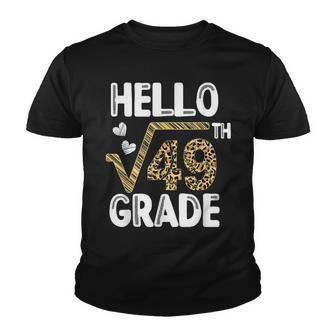 Hello Square Root Of 49Th 7Th Grade 1St Day Leopard Teachers Youth T-shirt - Thegiftio UK