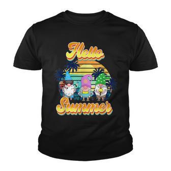 Hello Summer Gnomes Retro Vintage Bye Bye School Youth T-shirt - Thegiftio UK