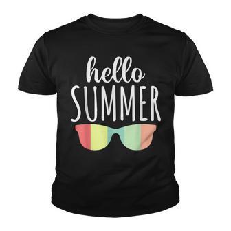 Hello Summer Vacation Sunglasses Retro Youth T-shirt - Thegiftio UK