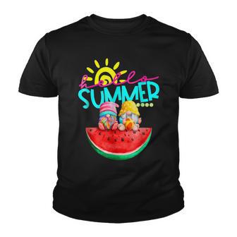 Hello Summer Watermelon Vacation Cute Gnome Summer Youth T-shirt - Thegiftio UK