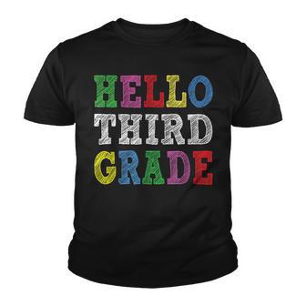 Hello Third Grade Funny Back To School Gifts Hello 3Rd Grade Youth T-shirt - Thegiftio UK