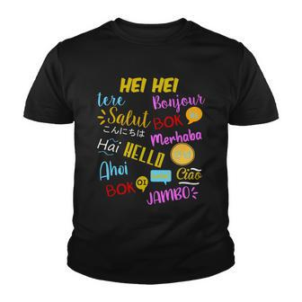 Hello Word In Different Languages Travel And Teacher Youth T-shirt - Monsterry