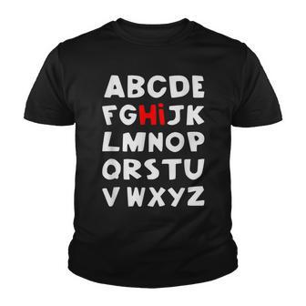 Hi Alphabet Back To School Pre K Kindergarten Teacher Abc V2 Youth T-shirt - Thegiftio UK
