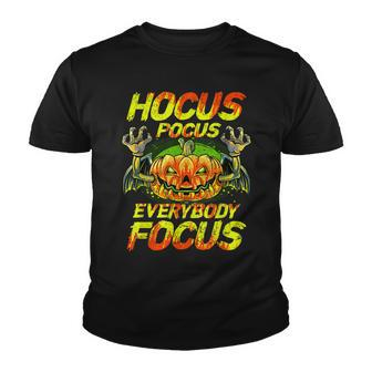Hocus Pocus Scary Bat Pumpkin Design For Halloween Youth T-shirt - Seseable