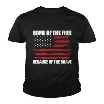 Home Of The Free American Flag Shirts Boys Veterans Day Youth T-shirt - Thegiftio UK
