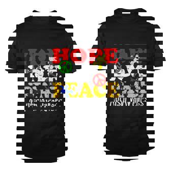 Hope Love Peace Autism Youth T-shirt - Monsterry