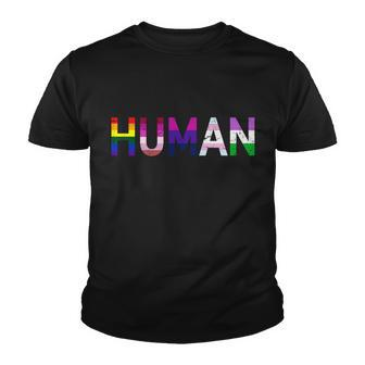 Human Flag Lgbt Gay Pride Tshirt Youth T-shirt - Monsterry