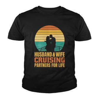 Husband And Wife Cruising Partners For Life Youth T-shirt - Thegiftio UK