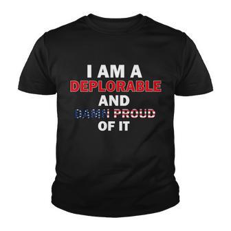 I Am Deplorable And Im Proud Tshirt Youth T-shirt - Monsterry DE