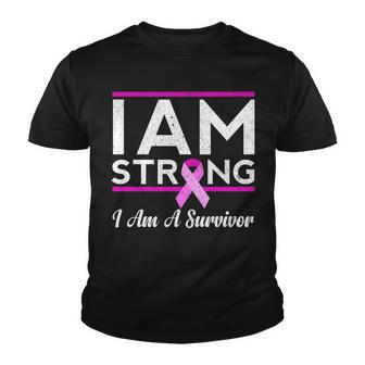 I Am Strong Breast Cancer Survivor Tshirt Youth T-shirt - Monsterry
