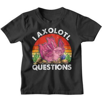 I Axolotl Questions Youth Kids Retro 90S Funny Axolotl Youth T-shirt - Thegiftio UK
