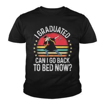 I Graduated Can I Go Back To Bed Now Dabbing Grad Graduation Youth T-shirt - Thegiftio UK