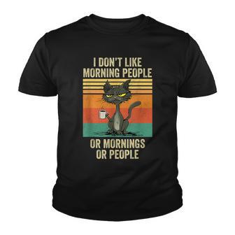 I Hate Morning People And Mornings And People Coffee Cat V3 Youth T-shirt - Thegiftio UK